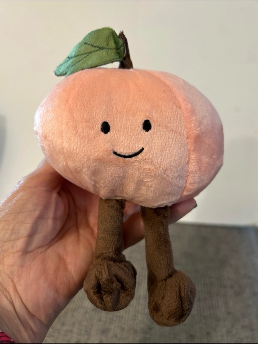 Plush Peach Character Toy NEW smiley face peach stuffed toy